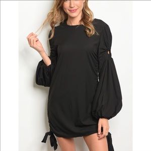 DO+BE LONG SLEEVE MINI DRESS BLACK